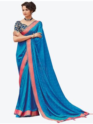 Blue Banarasi Jacquard Designer Saree small FABSA20822