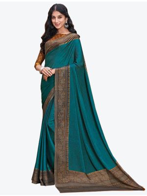 Rama Chiffon Designer Saree small FABSA20845