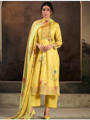 Yellow Muslin Ready To Wear Salwar Kameez FABSL22197