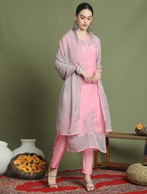 Peach Muslin Elegant Ready To Wear Salwar Kameez FABSL22055