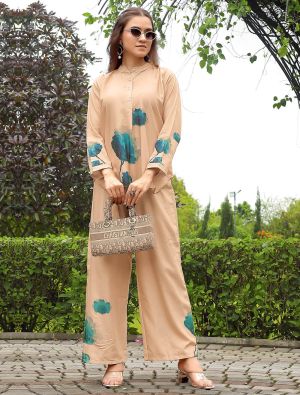 peach rayon casual wear digital printed co ord set fabku21133