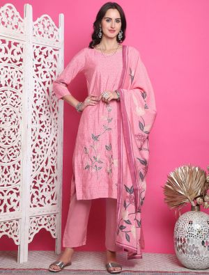 Pink Muslin Digital Printed Elegant Salwar Kameez small FABSL21869