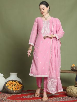 Pink Organza Elegant Ready To Wear Salwar Kameez FABSL22063