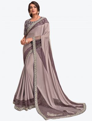 Lavender Premium Silk Georgette Festive Wear Designer Saree small FABSA21219