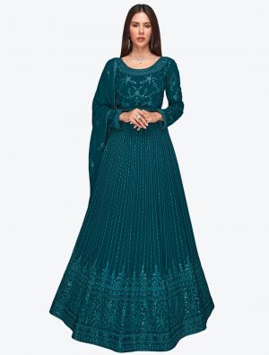 Morpeach Georgette Party Wear Anarkali Suit with Dupatta thumbnail FABSL20692