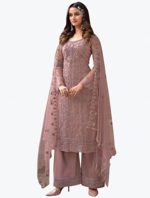 Pink Butterfly Net Exclusive Designer Palazzo Suit FABSL20937