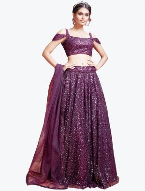 Rich Purple Soft Net Stylish Party Wear Lehenga Choli FABLE20281