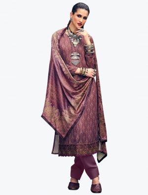 Rich Purple Embroidered Pashmina Suit With Swarovski Work small FABSL21204