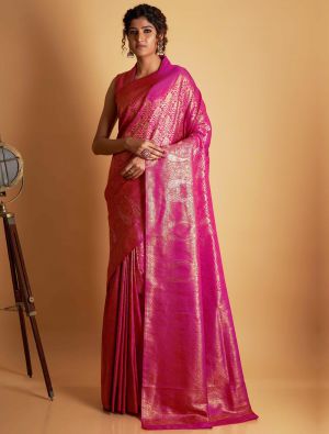 Rani Pink Two Tone Kanjivaram Silk Saree