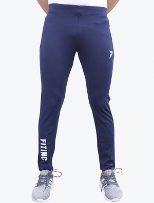 Navy Blue Stretchable Track Pant With Zipper Pocket