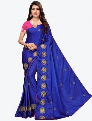 Blue Sana Silk Designer Saree small FABSA20932