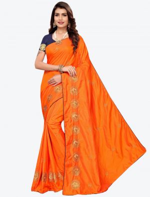 Orange Sana Silk Designer Saree small FABSA20931