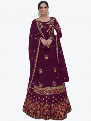 Violet Faux Georgette Palazzo Suit with Dupatta small FABSL20232
