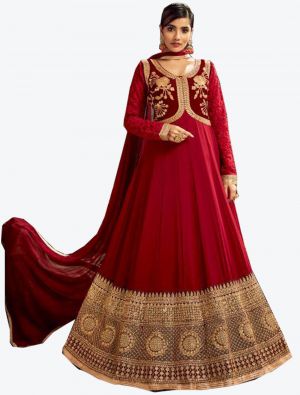 Maroon Georgette Floor Length Suit with Dupatta small FABSL20267