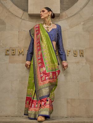 Mehendi Green Art Silk Premium Designer Saree