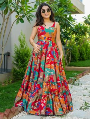 multi red rayon digital printed flared anarkali gown   fabgo20301