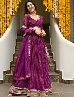 Purple Georgette Lehenga Choli with Zari And Coding Lace small FABLE20416