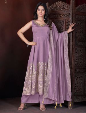 Purple Roman Silk Ready To Wear Palazzo Suit FABSL22088