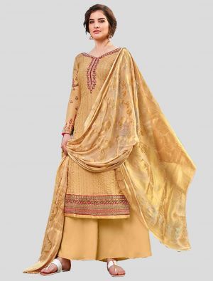 Occur Yellow Tussar Art Silk Straight Suit with Dupatta small FABSL20076