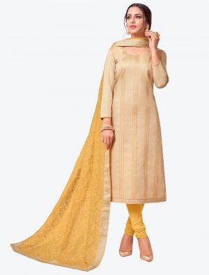Beige Soft Cotton Straight Suit with Dupatta small FABSL20149