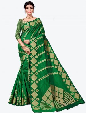 Green Handloom Cotton Designer Saree FABSA20623