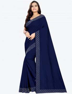 Blue Vichitra Silk Designer Saree small FABSA20778
