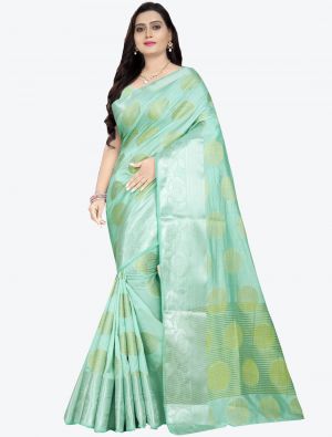 Light Blue Banarasi Silk Designer Saree small FABSA20792