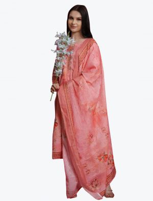 Cool Pink Satin Digital Printed Festive Wear Salwar Suit small FABSL21008