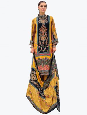 Yellow Modal Silk Exclusive Designer Palazzo Suit small FABSL21136
