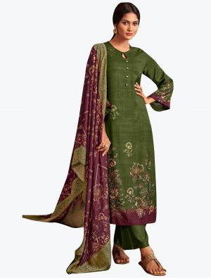 Green Warm Pashmina Premium Salwar Suit small FABSL21229