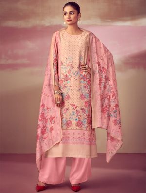 Pink Pure Cotton Digital Printed Palazzo Suit small FABSL21461