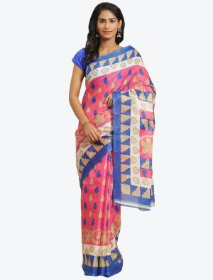 Pink Bhagalpuri Art Silk Designer Saree small FABSA20875
