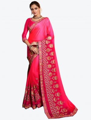 Pink Dola Silk Designer Saree small FABSA20774