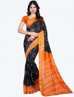 Black Bhagalpuri Art Silk Designer Saree small FABSA20902