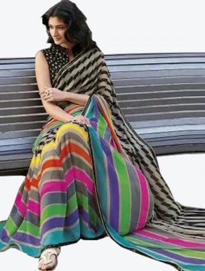 Multicolor Bhagalpuri Art Silk Designer Saree small FABSA20896