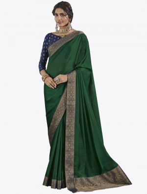 Green Chiffon Dyed Fabric Designer Saree small FABSA20725