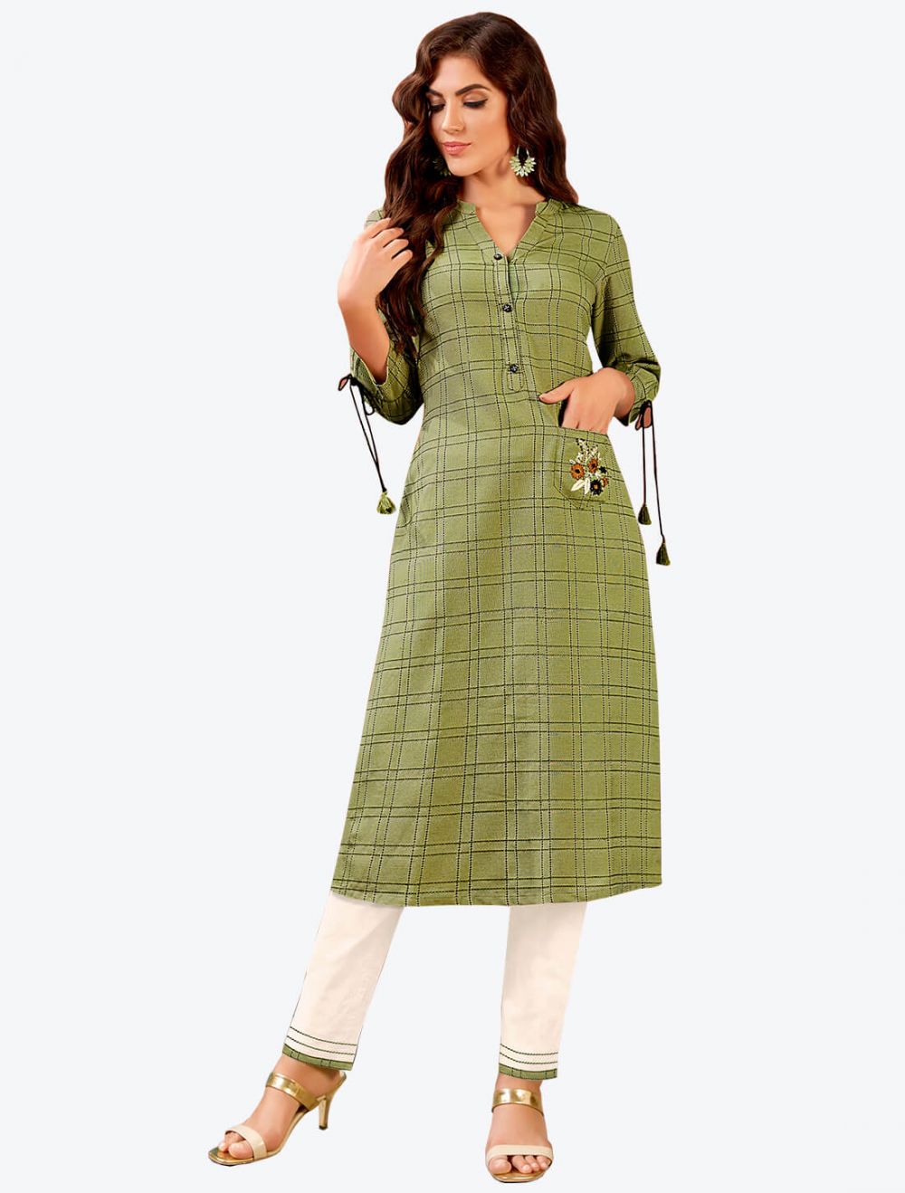 South Cotton Casual Wear Kurti In Brown Color : kufhv201