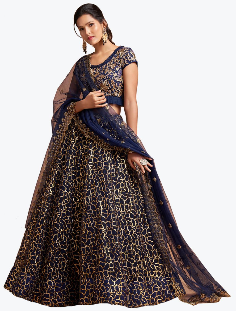 Buy Navy Blue Bridal Trendy Designer Lehenga Choli : 132113 - Wedding  Lehenga Choli