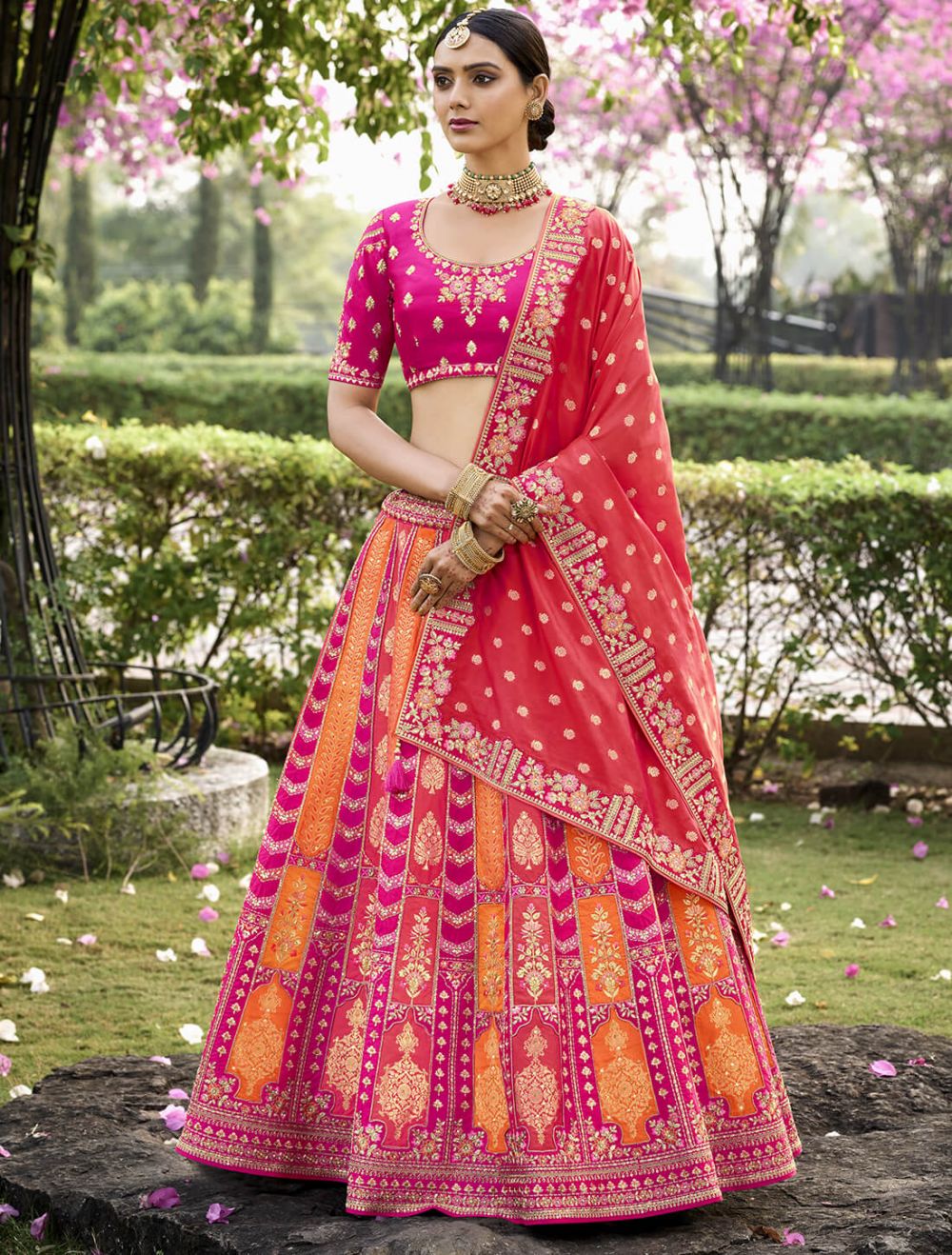 Pink lehenga for marriage best sale