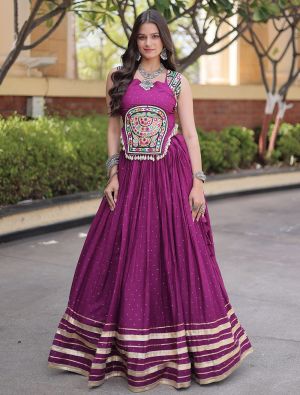 Plum Purple Rayon Ready To Wear Lehenga Choli Set FABLE20623