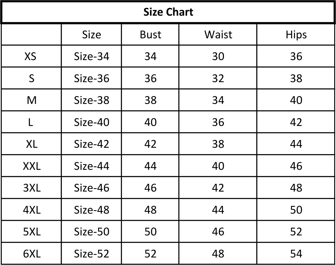 frock size chart