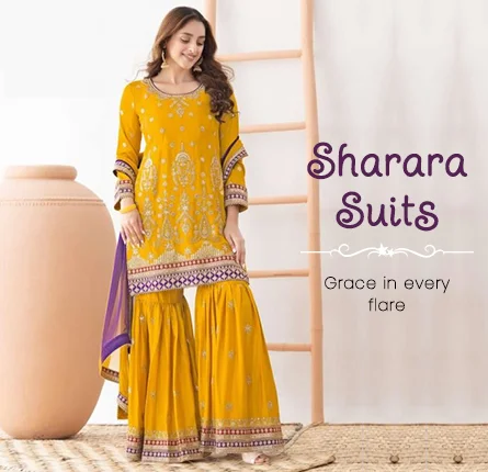 Breathtaking sharara suits for women UK — embroidered ethnic festive wear