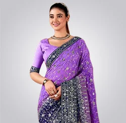 Party wear sarees for women UK — embellished chiffon and silk sarees