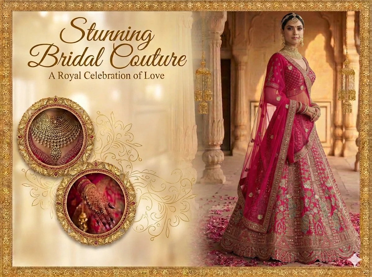 Bridal lehenga choli for Indian weddings UK — embroidered wedding wear at Fabanza